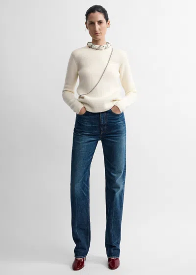 Totême Structured Crew Knit Ecru In White
