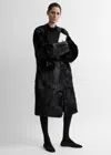 Totême Structured Shearling Coat Black In Black