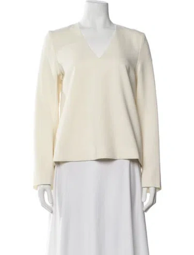 Pre-owned Totême Structured Wool Crepe Top Wool Top In Neutral