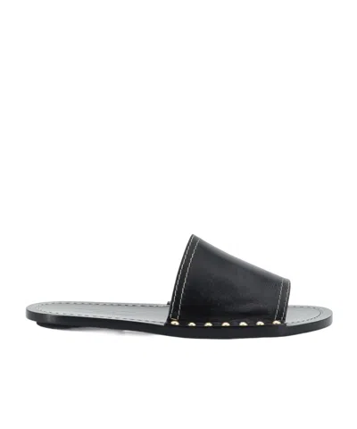 Totême Studded Embellished Open Toe Slides In Black