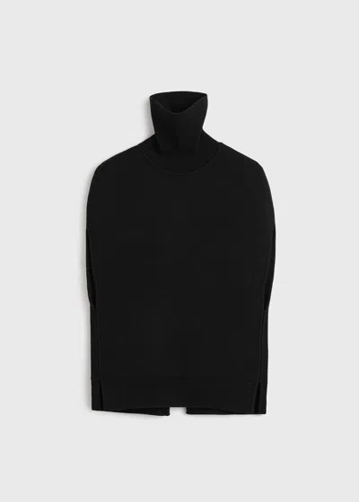 Totême Stylish Double-knit Cape Knit In Black