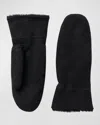 Totême Suede & Shearling Mittens In Black