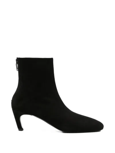 Totême 55 Suede Ankle Boots In Black