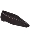 Totême Lace-up Eyelet-embellished Suede Ballet Flats In Black