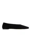 Totême Minimalist Suede Ballerinas Pepper In Black