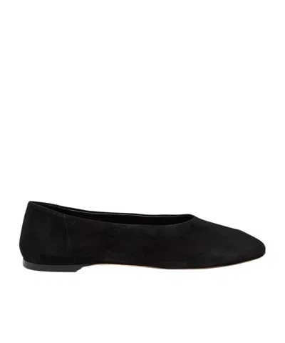Totême Toteme Mini Suede Ballerina Flat In Black