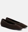 Totême Minimalist Suede Pointed-toe Flats In Brown