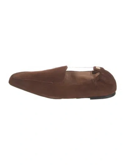 Pre-owned Totême Suede Ballet Flats In Brown