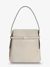 Totême Suede Belted Bucket Bag In Sand