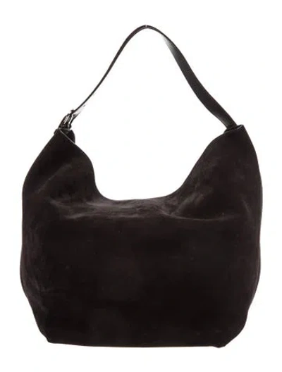 Pre-owned Totême Suede Belted Suede Tote In Brown
