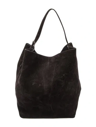 Pre-owned Totême Suede Belted Suede Tote In Grey
