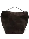 Totême Suede Belted Tote Bag In Brown