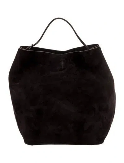 Pre-owned Totême Suede Belted Tote In Black