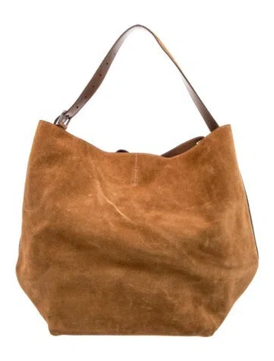 Pre-owned Totême Suede Belted Tote In Brown