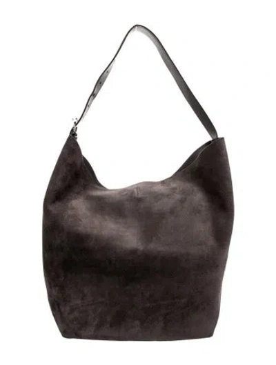 Pre-owned Totême Suede Belted Tote In Gray