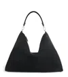 Totême Suede Bevel Shoulder Bag In Black