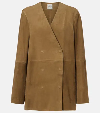 Totême Suede Blazer In Brown