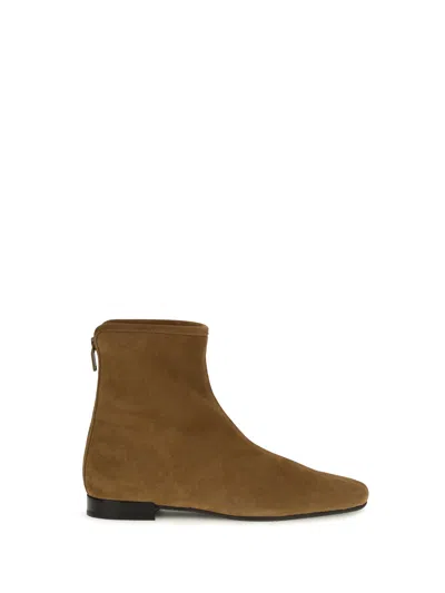 Totême Toteme Suede Booties With Shearling Lining In Multi