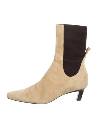Pre-owned Totême Suede Boots In Neutral