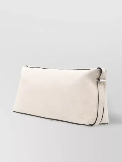 Totême Suede Calf Clutch Metal Hardware