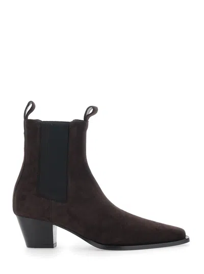 Totême Toteme Suede Chelsea Ankle Boot In Brown