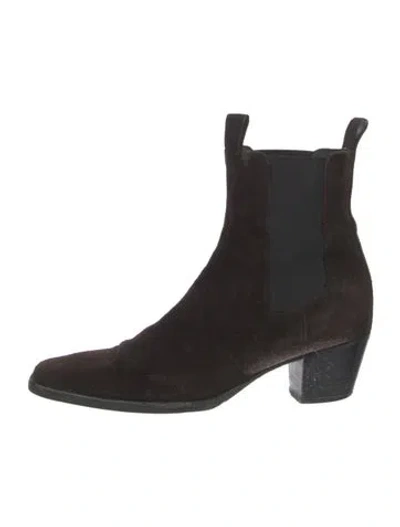 Pre-owned Totême Suede Chelsea Boots In Brown