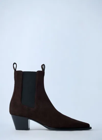 Totême Suede City Boots In Brown