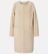 Totême Beige Collarless Suede Coat In Neutral