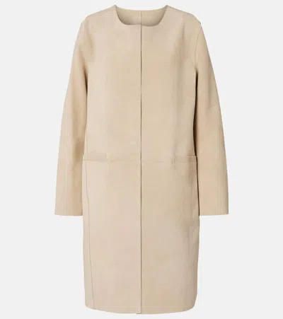 Totême Suede Coat In Sand