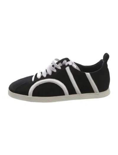 Pre-owned Totême Suede Colorblock Pattern Sneakers In Black