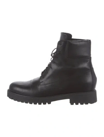 Pre-owned Totême Suede Combat Boots In Black