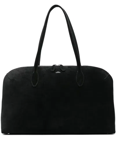 Totême Suede Day Tote Bag In Black