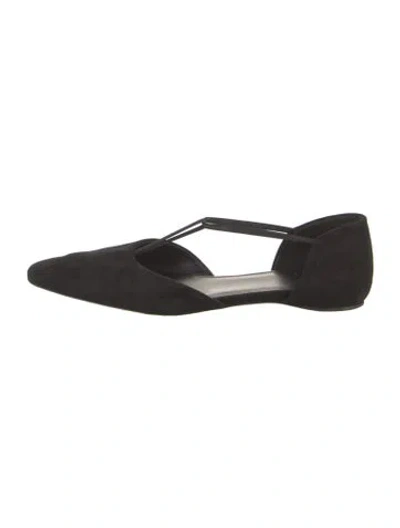 Pre-owned Totême Suede D'orsay Flats In Black