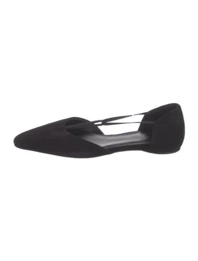 Pre-owned Totême Suede D'orsay Flats In Black