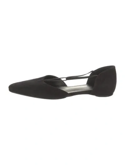 Pre-owned Totême Suede D'orsay Flats In Black