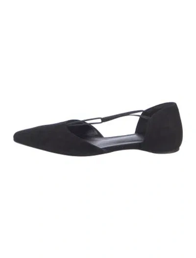 Pre-owned Totême Suede D'orsay Flats In Black