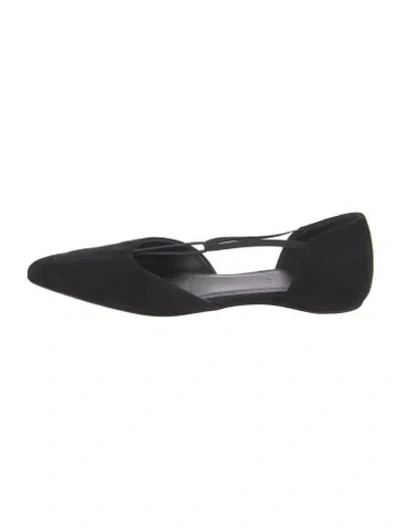 Pre-owned Totême Suede D'orsay Flats In Black