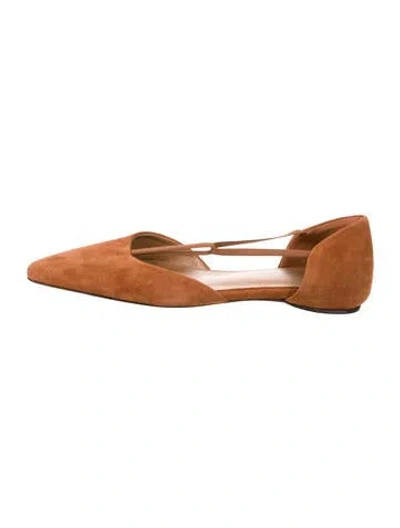 Pre-owned Totême Suede D'orsay Flats In Brown