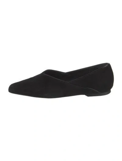 Pre-owned Totême Suede Flats In Black