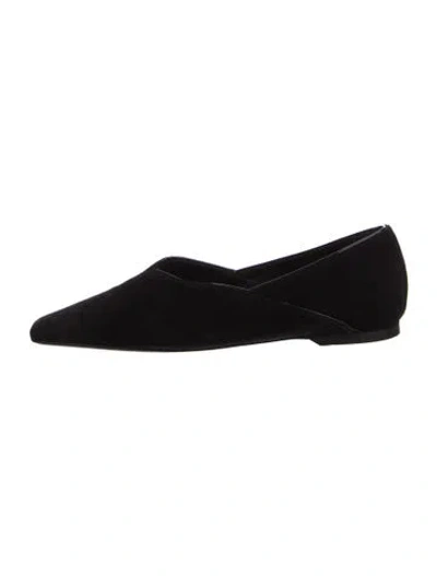 Pre-owned Totême Suede Flats In Black