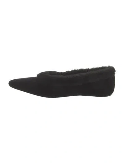 Pre-owned Totême Suede Flats In Black