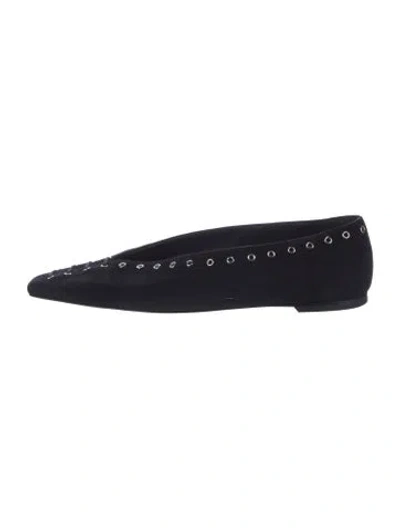 Pre-owned Totême Suede Flats In Black