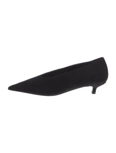 Pre-owned Totême Suede Flats In Black