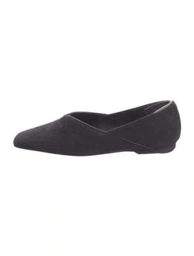 Pre-owned Totême Suede Flats In Black