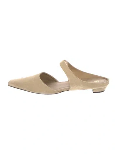 Pre-owned Totême Suede Flats In Neutral