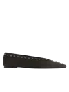 Totême Toteme Suede Ballet Shoes With Black Laces