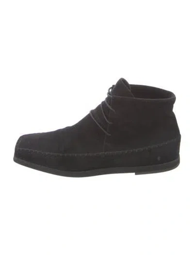 Pre-owned Totême Suede Lace-up Boots In Black