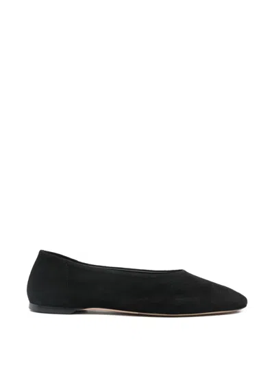 Totême Suede Ballet Flats Flat Sole Design In Black