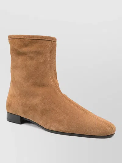 Totême Shearling-lined Suede Ankle Boots In Brown