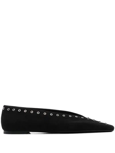TOTÊME TOTEME SUEDE LEATHER LACE-UP BALLETS